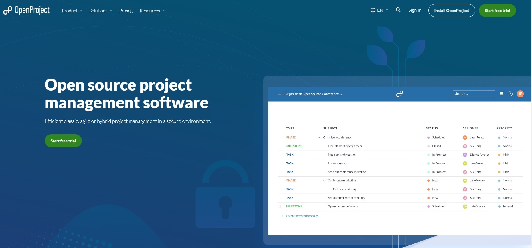 openproject user interface