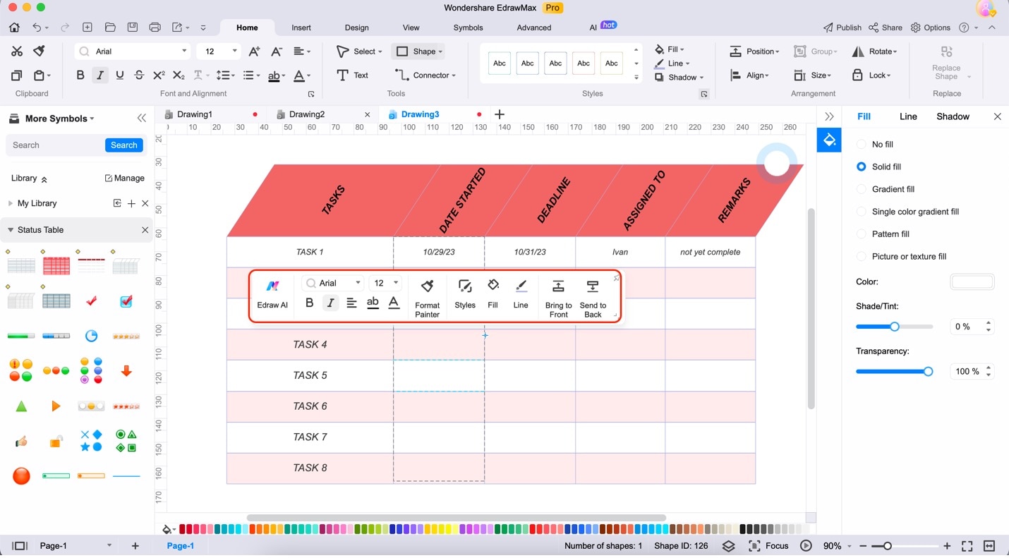 edrawmax customization bar