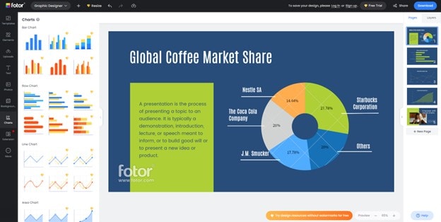 fotor pie chart editor