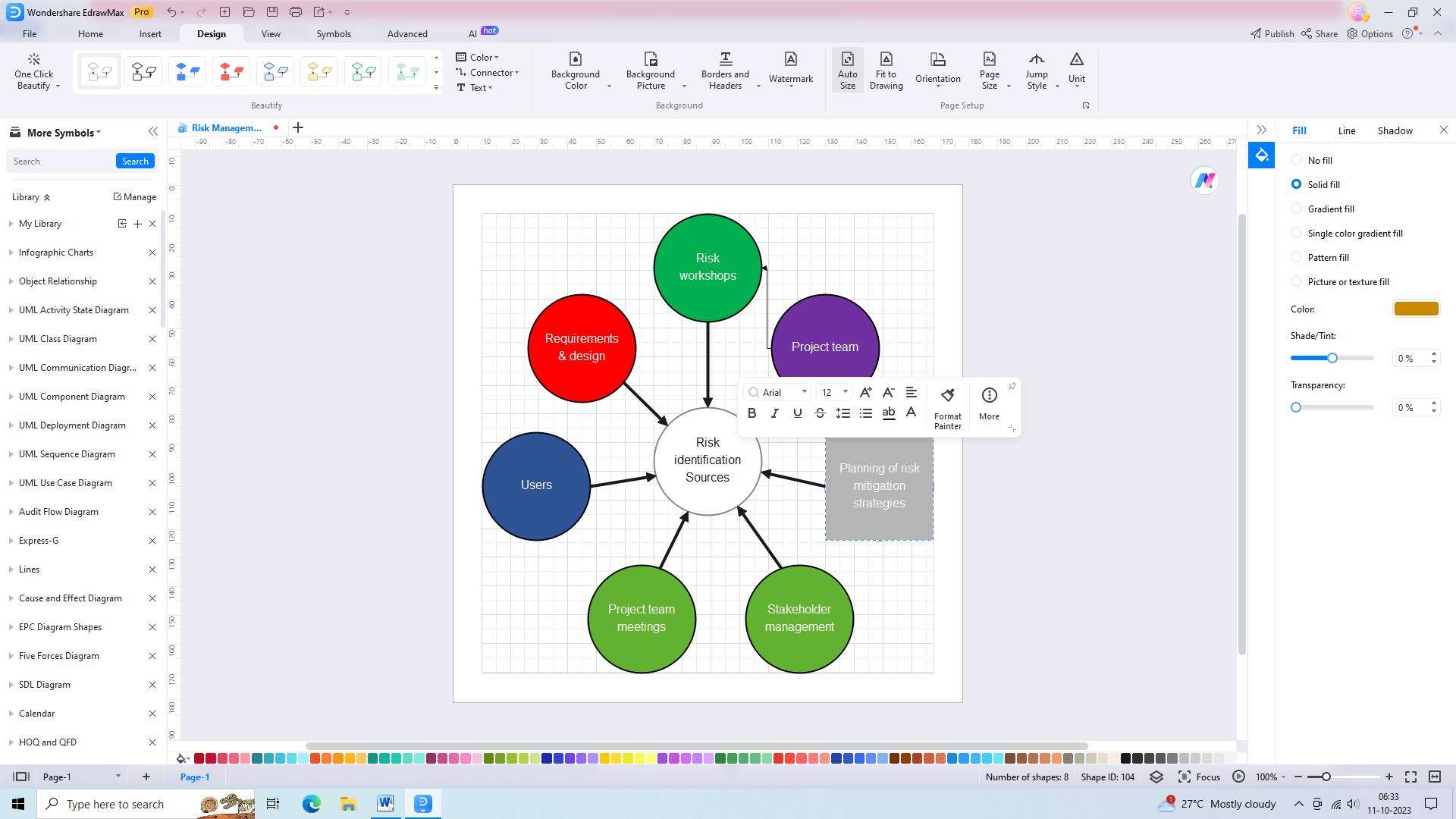 adding text in edrawmax