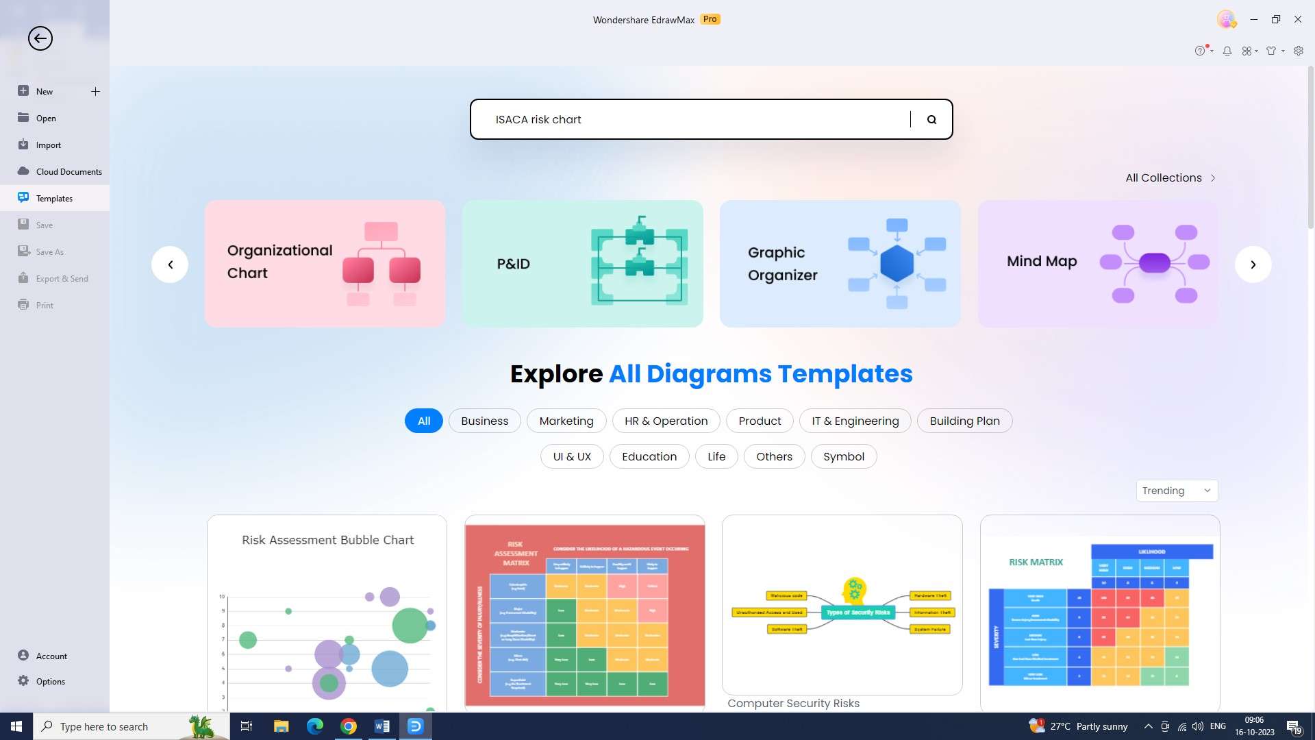 opening a new document in edrawmax