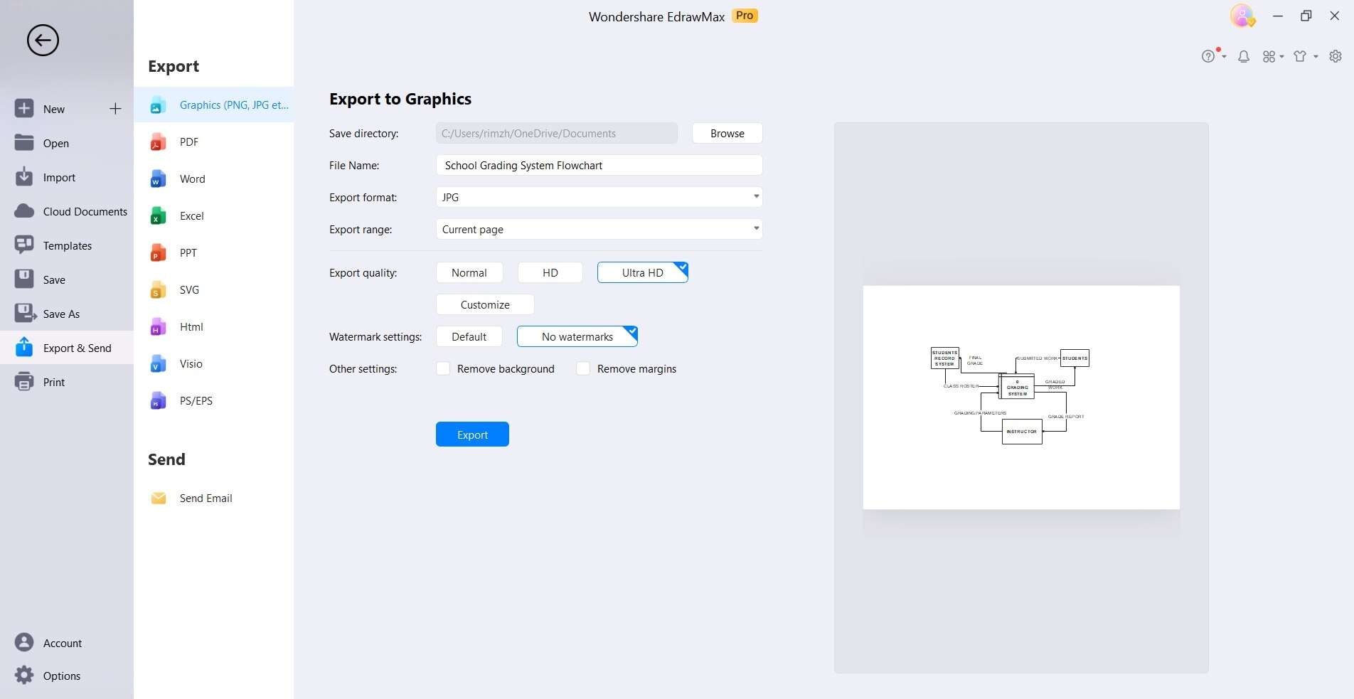 edrawmax export and share dfd flowchart