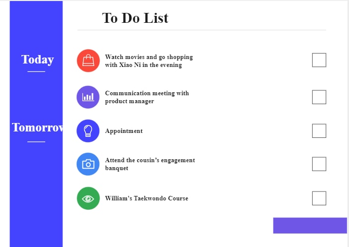 today and tomorrow to-do list