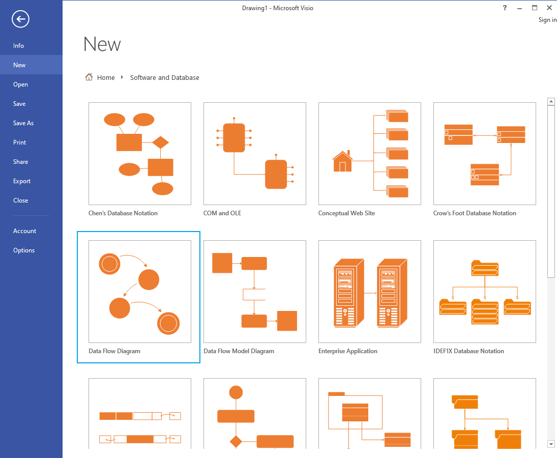 open microsoft visio on the computer