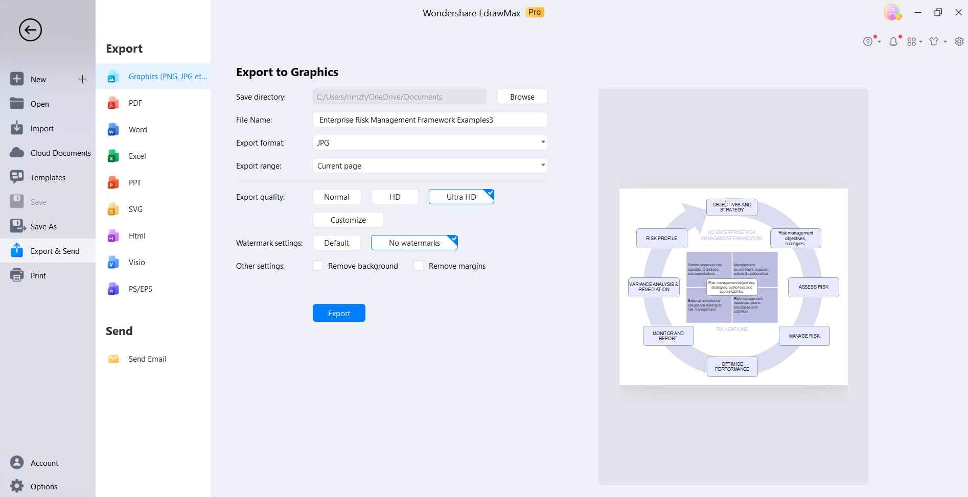 export and save the diagram