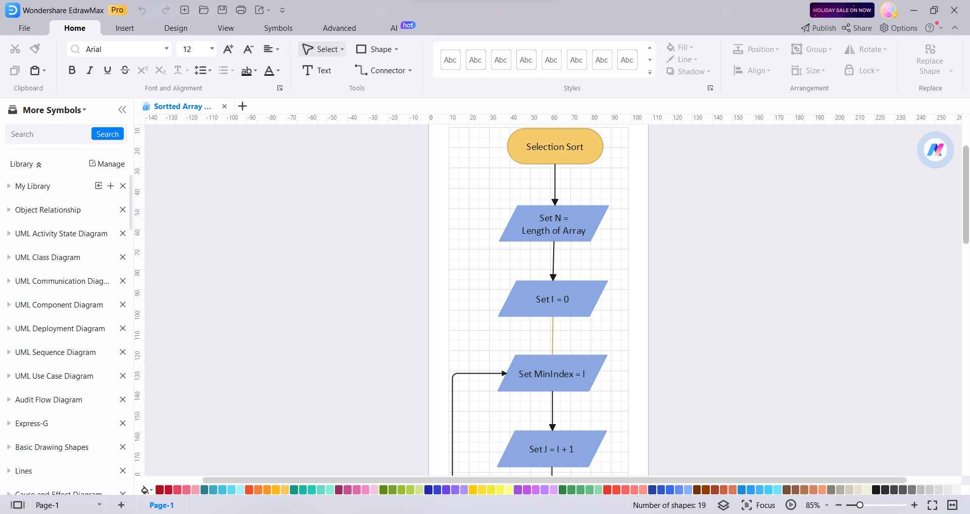 sorted array flowchart