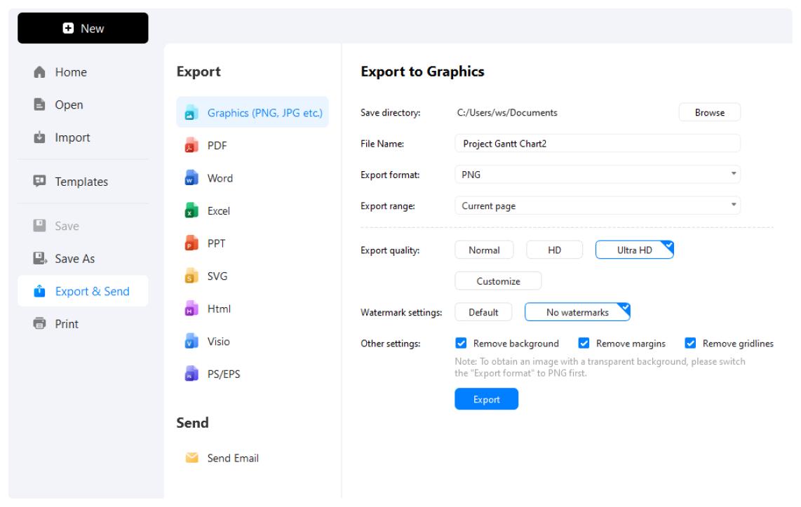 step 3 of making a floor plan: export diagram