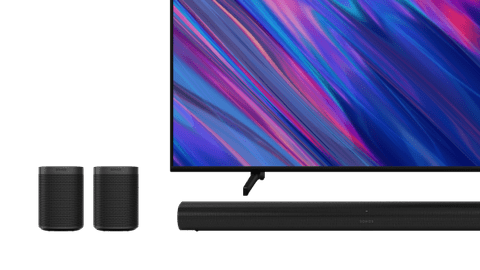 Soundbar with rear speakers