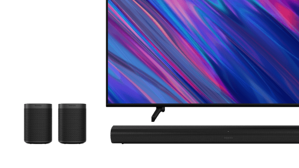 Soundbar with rear speakers