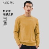 MARKLESS毛衣男士秋冬季保暖圆领针织衫休闲内搭套头打底衫0710 麦浪黄XL