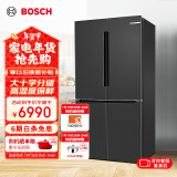 博世（BOSCH）605L大容量十字对开门 四开门变频家用电冰箱 一级能效 风冷无霜 鲜润保鲜空间 5mm微缝半嵌 冷杉灰KMF61A91TI 精细分储