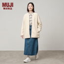 无印良品（MUJI）女式 长毛抓绒 大衣 长袖秋冬款 羊羔绒外套外衣 女装 BB2QPA4A 象牙色 S(155/80A)