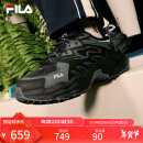 FILA 斐乐官方情侣鞋FERN摩登运动鞋2024冬新款蕨草鞋休闲老爹鞋 黑/影黑灰-BC 42