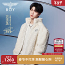 BOY LONDON【奶酪陷阱】秋冬情侣款短外套潮牌仿毛绒夹克N23007 白色 M