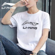 李宁（LI-NING）t恤男短袖衣服运动服饰篮球体恤夏季2025冰丝速干跑步男士健身装 新标准白【品牌LOGO】 2XL