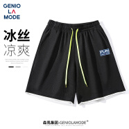 GENIOLAMODE森马集团短裤男韩版宽松运动休闲风五分裤简约系带百搭夏季裤子