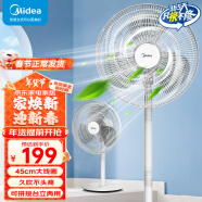 美的（Midea） 电风扇 家用风扇落地扇立式轻音节能电扇台扇迷你扇台立两用小风扇 【三叶450MM大线圈落地扇FSA40TZ】 家用落地扇