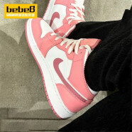 耐克（NIKE）bebe8 AJ1 AIR JORDAN 1 MID 乔1 男女子中帮休闲运动篮球鞋 粉白DQ8423-616 35.5