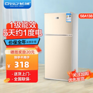 长城（GREAT WALL FRIDGE）家用迷你小冰箱小型冷冻冷藏保鲜宿舍出租房办公室节能省电双开门电冰箱 金色58L【一级能效 全国联保】