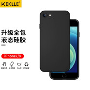 KEKLLE 适用苹果SE2/8/7手机壳 iPhone/8/7保护套 新升级四边全包液态硅胶保护套肤感防摔超薄软壳 黑色