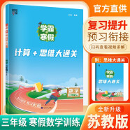 苏教版 2025新版学霸的寒假数学计算+思维大通关三年级SJ版 3年级寒假作业预复习上册下册衔接快乐假期巩固训练