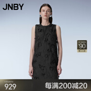 江南布衣（JNBY）【轻礼服立体花卉】春秋连衣裙设计感镂空剪裁无袖气质5O3G10980 001/本黑 S