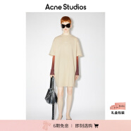 Acne Studios【特享6折】 女士纯棉圆领短袖宽松T恤式中长款裙子连衣裙A20281 香槟米色 S