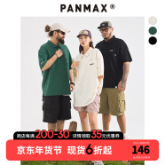 潘·麦克斯（PANMAX）PANMAX大码透气休闲百搭短袖t恤时尚polo衫男装宽松潮男帅气夏季 黑色 6XL