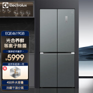 伊莱克斯（Electrolux） 冰箱 450升风冷无霜 十字对开门 一级能效 变频省电 节能电冰箱钢化玻璃磨砂面板 EQE4619GB