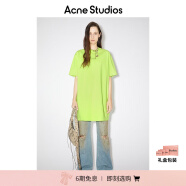 Acne Studios【特享6折】 女士纯棉圆领短袖宽松T恤式中长款裙子连衣裙A20281 荧光绿色 XS