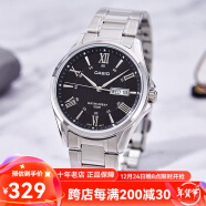 卡西欧（CASIO）手表男 商务休闲简约 夜光指针 防水三眼石英男表 MTP-1384D-1A