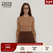 Teenie Weenie小熊针织毛衣女2024秋冬新款休闲简约舒适修身针织衫打底 卡其色 170/L