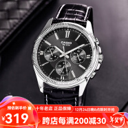 卡西欧（CASIO）手表男 商务休闲简约 夜光指针 防水三眼石英男表 MTP-1375L-1A