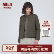 无印良品（MUJI）女式 轻量羽绒便携式 无领夹克 轻薄羽绒服冬季 保暖 BD0Y3A3A 卡其绿 S（155/80A）