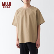 无印良品（MUJI）男式 凉感 圆领短袖T恤 舒适凉爽 男夏装t恤 ACC25A3S 米色 XL (180/104A)