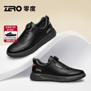 零度尚品男鞋Zero冬季2024新款休闲鞋男潮流百搭板鞋时尚运动鞋透气免系带 黑色 40