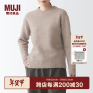 无印良品 MUJI 女式 含牦牛绒骆驼绒圆领毛衣 长袖针织衫秋 冬季 深咖啡色 M-L 165/88A