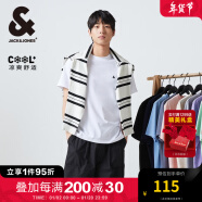 杰克·琼斯（JACK&JONES）25年男装T恤男夏季T恤舒适男士短袖清凉多色上衣纯色水洗不易走形 本白色A06 S