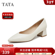 他她（TATA）2024秋商场同款女时尚休闲单鞋UGE02CQ4 米白 34