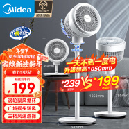 美的（Midea）【暴风循环】电风扇落地扇空气循环扇轻音家用大风力摇头卧室节能小风扇空调伴侣轻羽扇 FGA24TQ