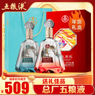 五粮液股份 红钻蓝钻组合52度500ml*2瓶浓香型白酒水礼盒年货送礼