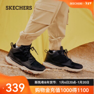 斯凯奇（Skechers）高帮男士工装靴冬季保暖防寒马丁靴休闲鞋雪地增高男靴65731 黑色/BLK 44