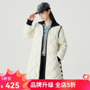 哥弟真的好（GIRDEAR）女装菱格压纹中长款鸭绒羽绒服女A400742 白 M (3码)