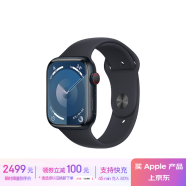 Apple/苹果 Watch Series 9 智能手表GPS+蜂窝款45毫米午夜色铝金属表壳午夜色运动型表带S/M MRP53CH/A