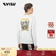 EVISU 福神 男士机车达摩印花长袖T恤男2EAHTM3TL2910XXCT 白色 XXL