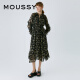 moussy 【欧阳娜娜同款】24冬季女装新款度假连衣裙028GAH30-6140 025花纹黑色 00001/S