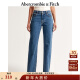 ABERCROMBIE & FITCH女装24春秋新款美式复古辣妹百搭水洗老爹牛仔裤KI155-4511 深色 27 S (155/72A)短版