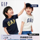 GAP【两件套】男女幼童2024春秋新款LOGO棉质短袖T恤404338