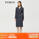 PORTS 宝姿秋冬新品女装优雅修身中长裙通勤V领针织连衣裙 ALM9N012NCF022-丈青混色-3 2