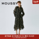 moussy 【欧阳娜娜同款】24冬季女装新款度假连衣裙028GAH30-6140 025花纹黑色 00001/S